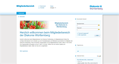 Desktop Screenshot of mitgliederbereich.diakonie-wuerttemberg.de
